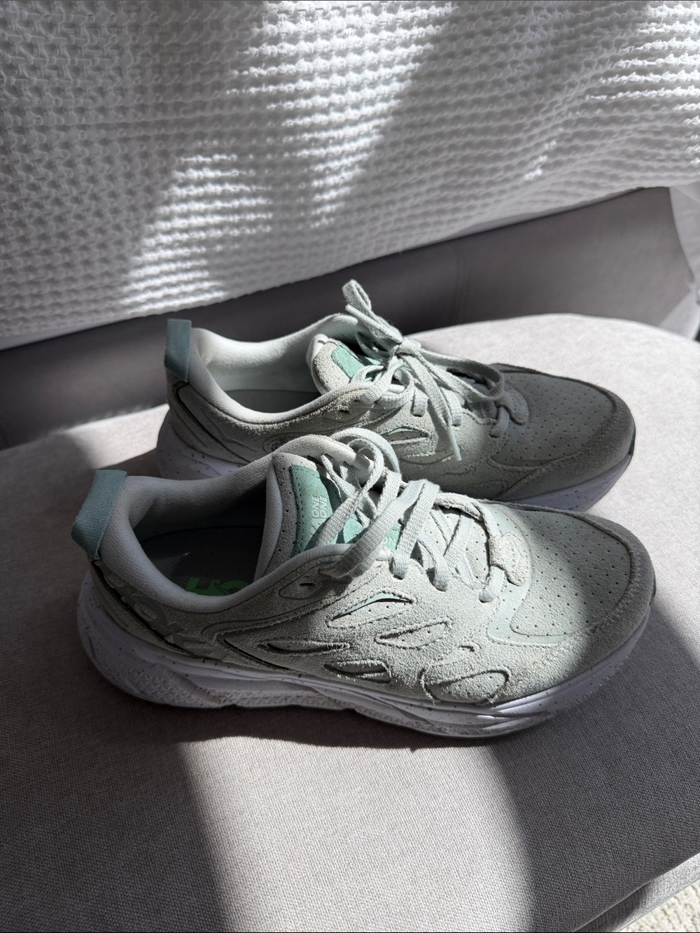 HOKA Suede Sneakers (8) Sage Green